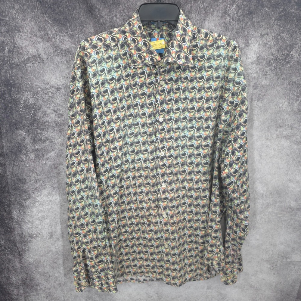 Vluxe Shirt Mens XL ‎ Geometric Button Up Long Sleeve Cotton Casual Preppy